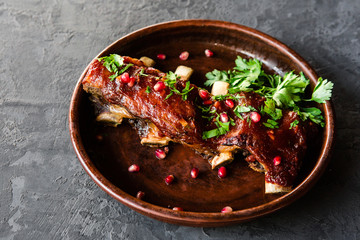 Delicious restaurant dish of national Georgian cuisine