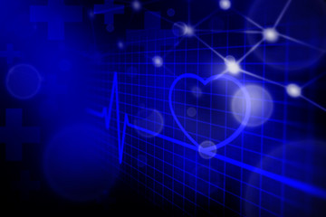 health abstract background, the graph and signal on blue abstract background