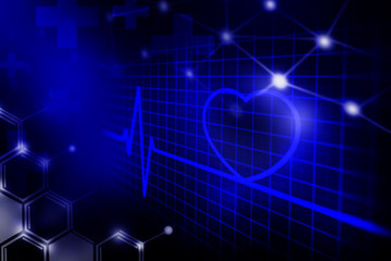 health abstract background, the graph and signal on blue abstract background