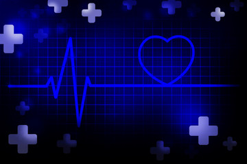health abstract background, the graph and signal on blue abstract background