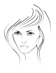 easy sketch of a portrait of a beautiful girl