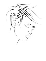 easy sketch of a portrait of a beautiful girl