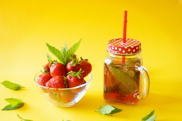 drink with strawberries