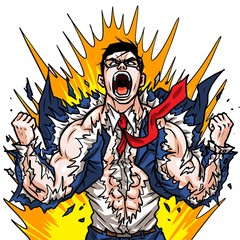 叫ぶビジネスマン