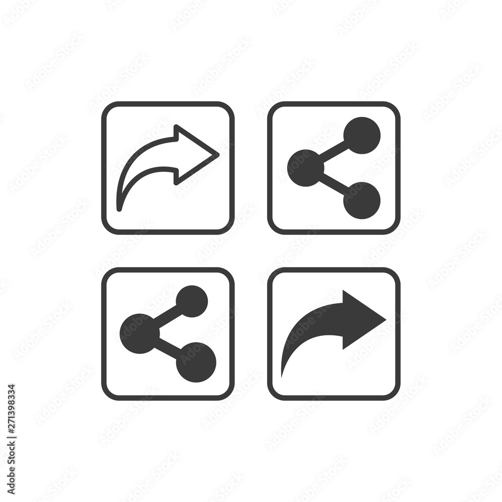 Poster Share set icon vector. sharing pack symbol for web site Computer and mobile vector.