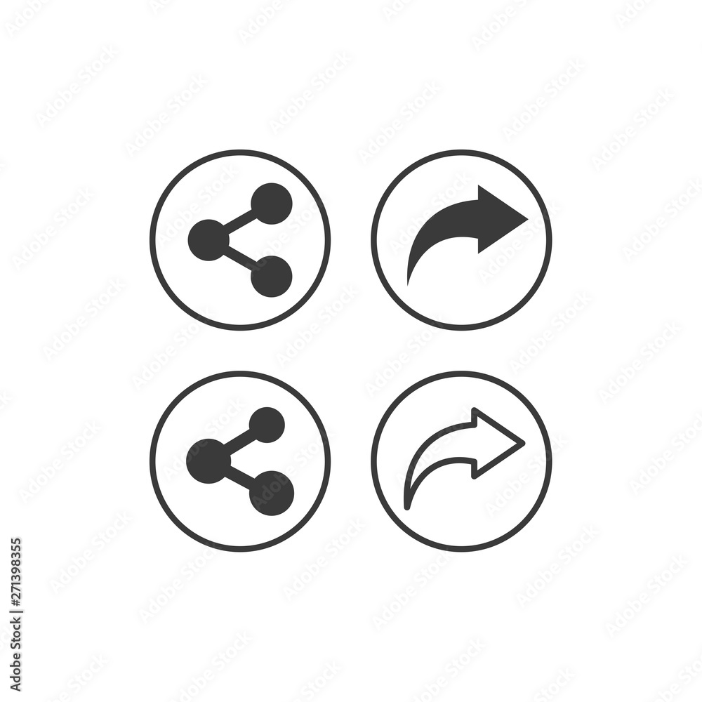 Poster Share set icon vector. sharing pack symbol for web site Computer and mobile vector.
