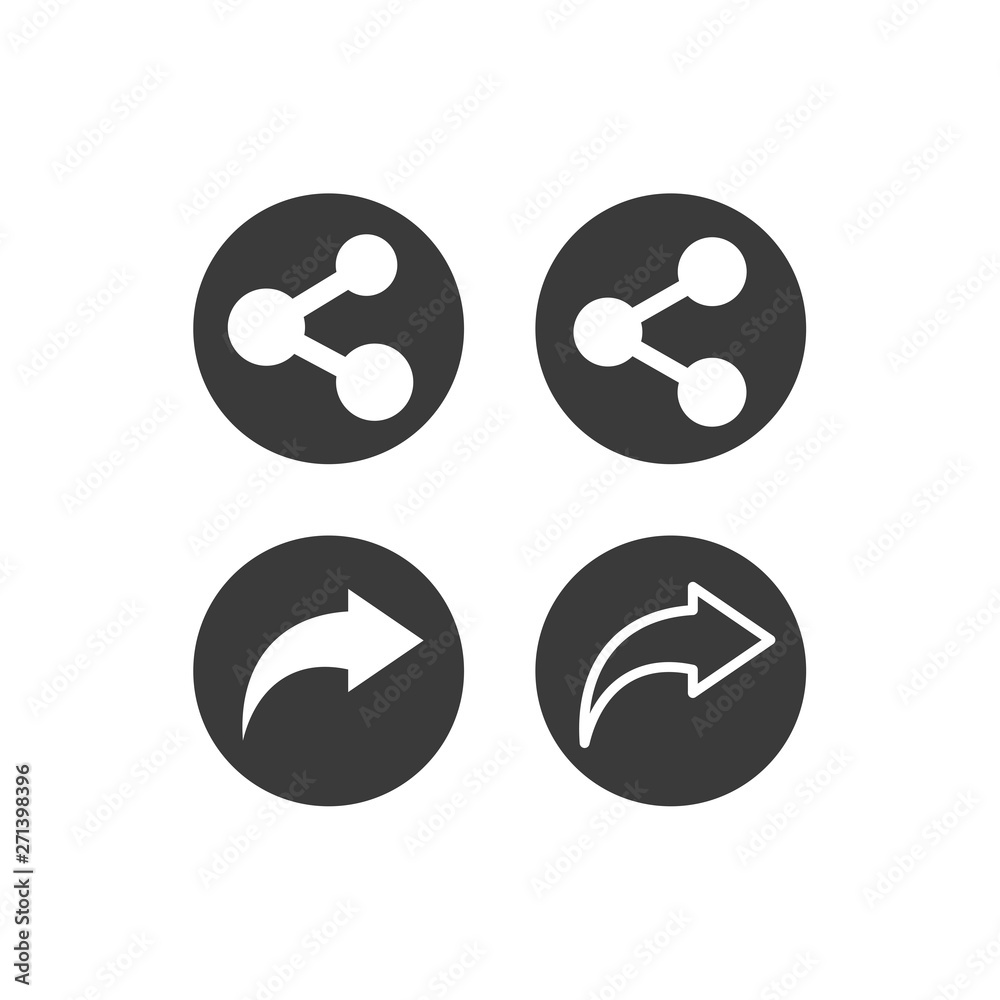 Poster Share set icon vector. sharing pack symbol for web site Computer and mobile vector.