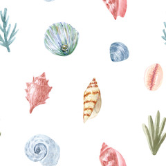 Hand painted watercolor sea. Hand drawn illustration isolated on white background. Watercolor sea animal clipart.
