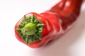 one single Red organic snack pepper, bellpepper