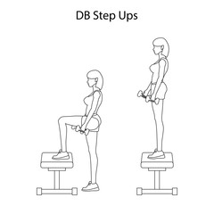 DB step ups exercise outline