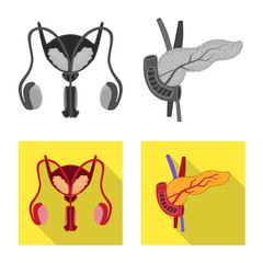 Vector illustration of biology and scientific logo. Collection of biology and laboratory stock vector illustration.