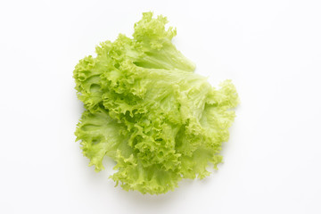 Salad leaves on white background.