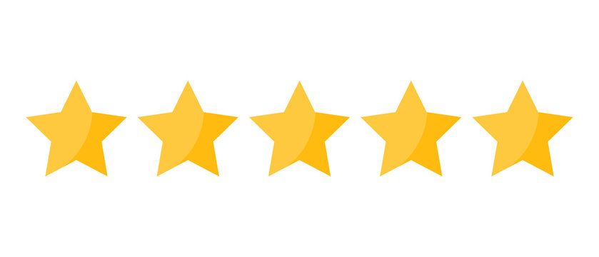 Five stars rating icon.