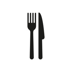 Fork and knife icon. Simple vector illustration