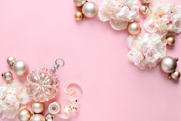 Christmas luxury gifting concept with copy space for a greeting text