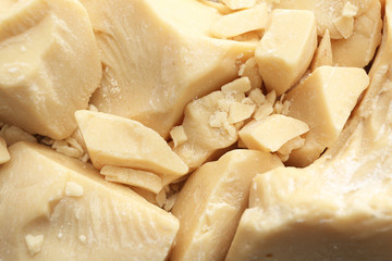 Pieces of cocoa butter, closeup