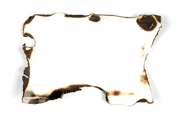 isolated scorched paper