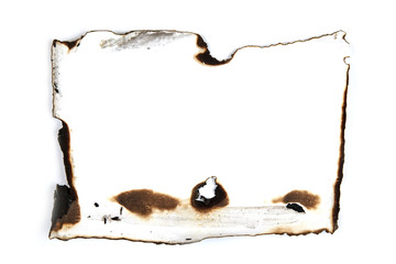 isolated scorched paper