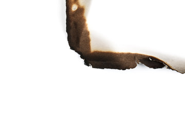 paper burned on white