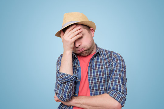 Feeling depressed and tired on vacation. Sun or heatstroke