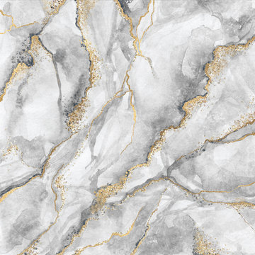 abstract background, creative texture of white marble with gold veins, artistic paint marbling, artificial fashionable stone, marbled surface