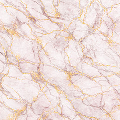 abstract background, white marble with gold glitter and pink veins stone texture, painted artificial marbled surface, pastel marbling illustration