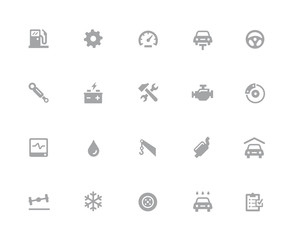Car Service Icons // 32 pixels Icons White Series - Vector icons designed to work in a 32 pixel grid.