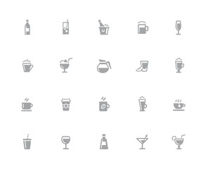 Drinks Icons // 32 pixels Icons White Series - Vector icons designed to work in a 32 pixel grid.