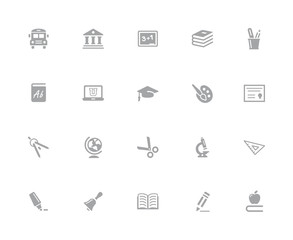 Education Icons // 32 pixels Icons White Series - Vector icons designed to work in a 32 pixel grid.