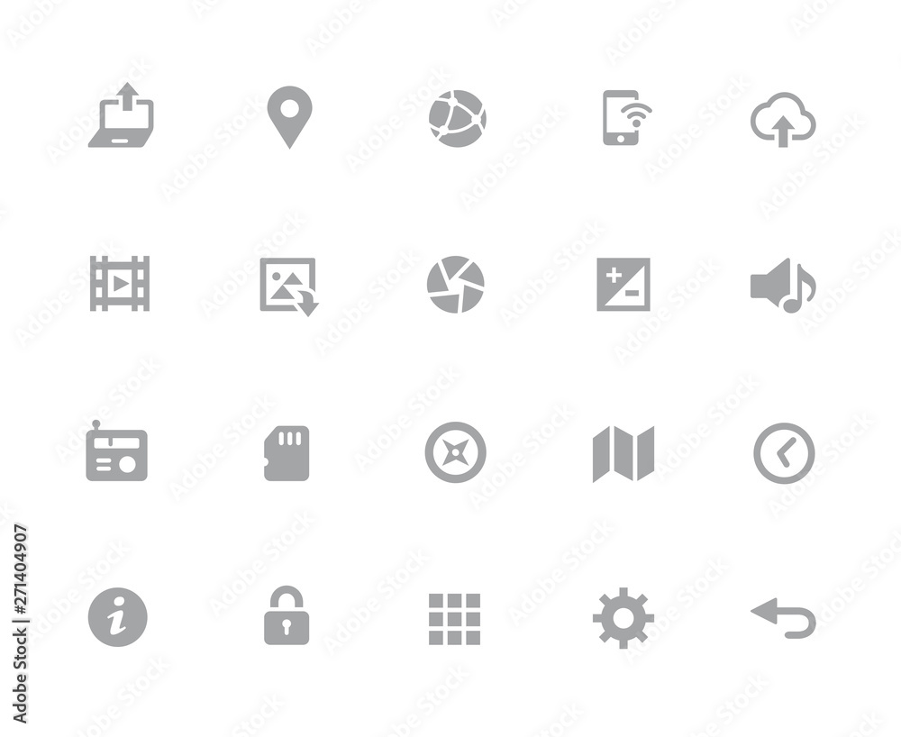 Wall mural web & mobile icons - 5 // 32 pixels icons white series - vector icons designed to work in a 32 pixel