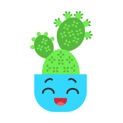 Prickly pear cactus flat design long shadow color icon