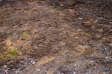 dirt ground in abandoned place
