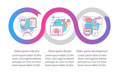 Video game industry vector infographic template