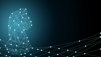 Abstract Background of technology digital chess strategy for business plan thinking handle technology disruption from blockchian, 5G, tranformation and innovation competition