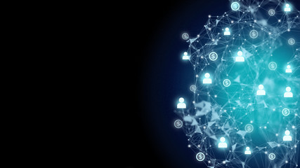 Abstract Background financial digital technology network communication connect people globally with blockchain networking, digital banking fintech transaction Elements of this image furnished by NASA