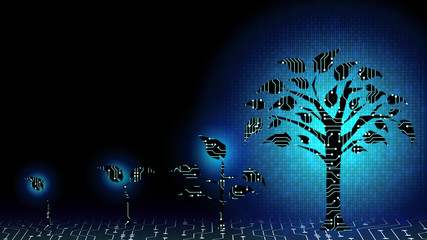 Background of business transformation innovation to digital disruption financial technology blockchain Cryptocurrency to future business financial investment, interest and growth