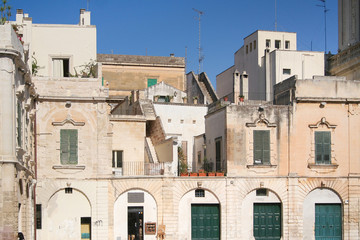 Houses in duomo square in Lecce, Italy