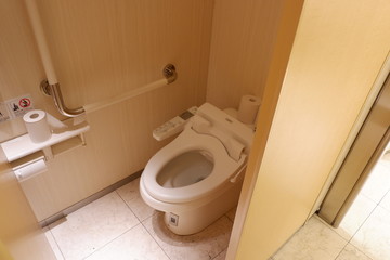 Toilet bowl in a room