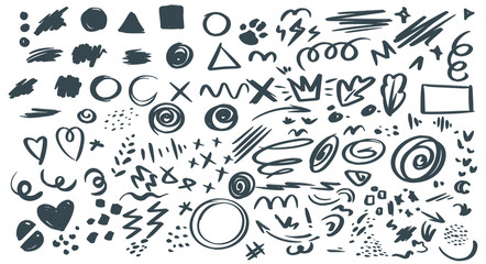 Obraz premium Abstract hand drawn vector symbols set