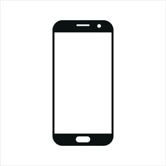 smartphone with blank screen isolated on white, mockup, icon