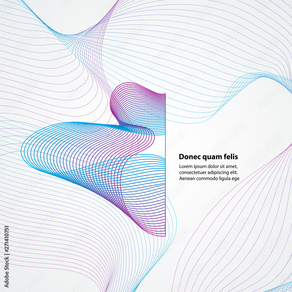 Aufkleber abstract blue wave dynamic vector background