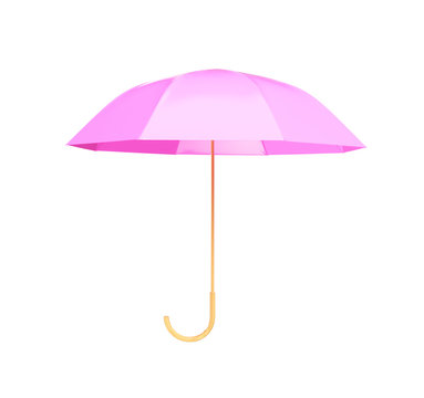 Pink umbrella concept rendered isolated 3d render