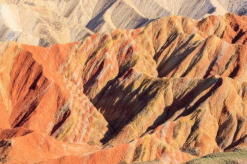 Obraz na płótnie Canvas Striped rainbow mountains in Asia