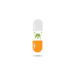 Medical marijuana icons pills, Rx bottles and other medicinal cannabis symbols. 