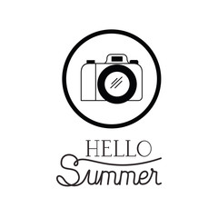 hello summer label with white background