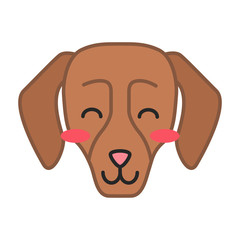 Dachshund cute kawaii vector character