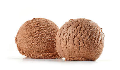 chocolate ice cream on white background