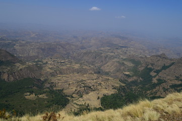 Obraz premium Ethiopia. Travel to Simien mountains. East African rift.