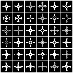 Cross shape icons. Design elements set.