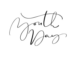 Youth Day vector calligraphy lettering phrase for International Youth Day. Hand drawn logo icon or script for Stylish Poster Banner, greeting card